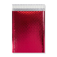 12.76 x 9.06 "Red Metallic Gloss Foil Bubble Mailers Peel & Seal