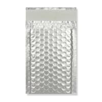 5.71 x 3.54 " Silver Metallic Matt Foil Bubble Mailers Peel & Seal