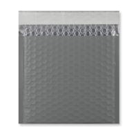 6.5 x 6.5 " Dark Grey Metallic Matt Foil Bubble Mailers Peel & Seal