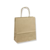 Small Ribbed Kraft Paper Twist Handle Bag
