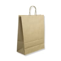 Large Ribbed Kraft Paper Twist Handle Bag