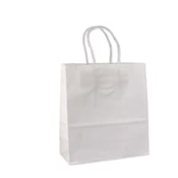 190x80x210mm WHITE SMALL TWIST HANDLE BAG 100GSM