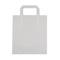 Small White Kraft Paper Flat Handle Bag