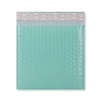 6.5 x 6.5 " Robin Egg Blue Poly Gloss Bubble Mailers Peel & Seal