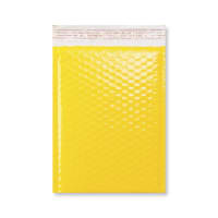 9.84 x 7.09 " Yellow Poly Gloss Bubble Mailers Peel & Seal