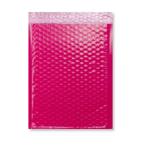 13.39 x 9.45 " Pink Poly Gloss Bubble Mailers Peel & Seal