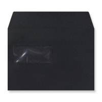 C5 Black Premium Window Peel and Seal Envelopes 180gsm