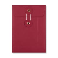 6.38 x 4.49 " Red Open Top String & Washer 108lb Envelopes