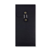 220x110x25 Black Pocket String & Washer Gusset 180gsm  Envelopes