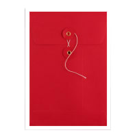 9.02 x 6.38 " Red Open Top String & Washer Gusset 108lb Envelopes