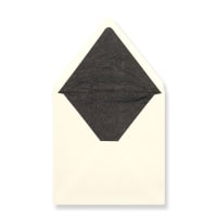 6.3 x 6.3 " Ivory Black Tissue Lined Gummed Envelopes