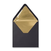 6.3 x 6.3 " Black Gold-lined Wallet Gummed 80lb Envelopes