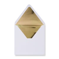 160 x 160mm White Envelopes Lined With Gold Paper