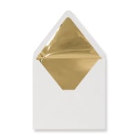 6.3 x 6.3 " Ivory Gold Foil Lined Gummed Envelopes