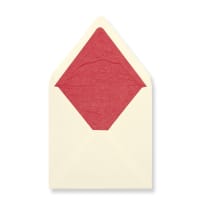 160x160 Ivory Red Tissue Lined Gummed Envelopes