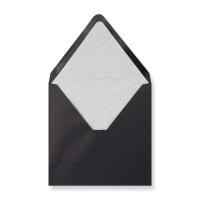 6.3 x 6.3 " Black White-lined Wallet Gummed 80lb Envelopes