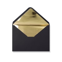162x229 Black Gold-lined Wallet Gummed 120gsm Envelopes