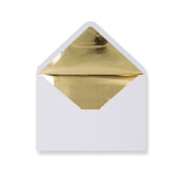 6.38 x 9.02 " White Gold-lined Wallet Gummed 80lb Envelopes