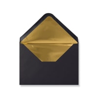 114x162 C6 Black Gold-lined Wallet Gummed 120gsm Envelopes