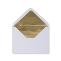 114x162 C6 White Gold-lined Wallet Gummed 120gsm Envelopes