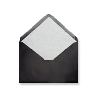 4.49 x 6.38 " Black White-lined Wallet Gummed 80lb Envelopes