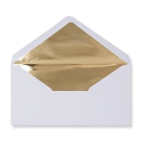 4.33 x 8.66 " White Gold-lined Wallet Gummed 80lb Envelopes