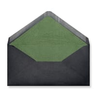 4.33 x 8.66 " Black Green-lined Wallet Gummed 80lb Envelopes