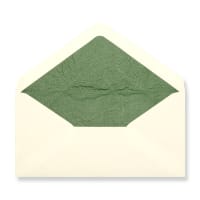 4.33 x 8.66 " Ivory Green Tissue Lined Gummed Envelopes