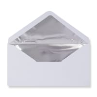 4.33 x 8.66 " White Silver-lined Wallet Gummed 80lb Envelopes