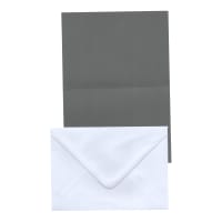 A6 Dark Grey Card Blanks &amp; White Envelopes (Pack of 20)