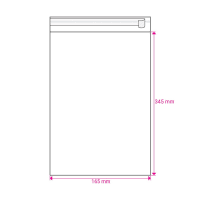 345mm Long X 165mm Wide Cello Bag Peel & Seal