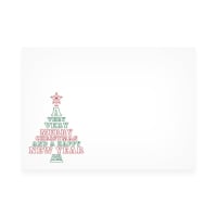 125x175mm White Wallet Printed Merry Christmas Tree Gummed V Flap120gsm Non-opaque Envelopes