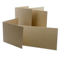 NATURAL KRAFT SINGLE FOLD CARD BLANKS - Creased to 105 x 148 mm (A6) (Landscape)