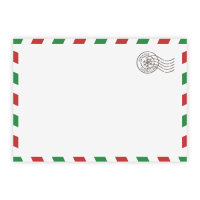 114x162mm C6 White Wallet Printed North Pole 2 Gummed V Flap120gsm Non-opaque Envelopes