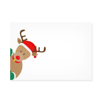 114x162mm C6 White Wallet Printed Rudolph Gummed V Flap 120gsm Non-opaque Envelopes