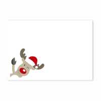 Wit Bedrukte Winking Rudolph 5 x 7 Enveloppen 120 g/m² (133 x 184 mm)