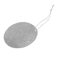 Silver Glitter Oval Gift Tags (Pack of 10)