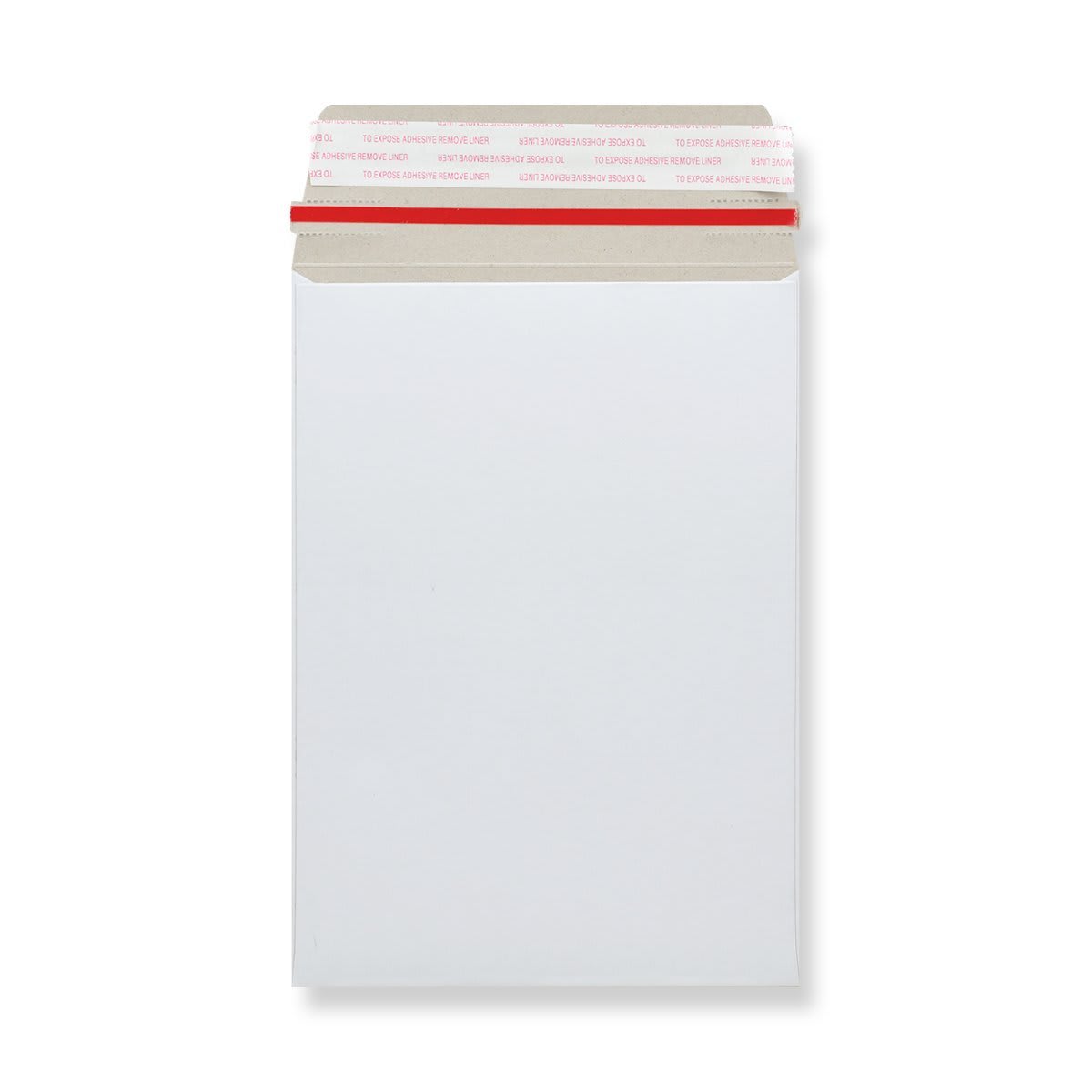 13.86 x 9.8 " White All Board Open Top Peel & Seal Plain 236lb Wove With Red Rippa Strip Envelopes