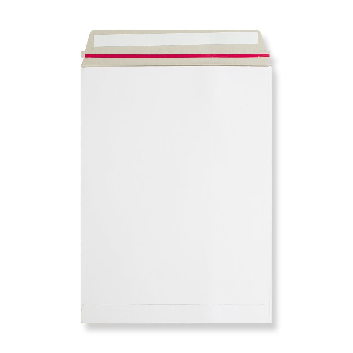 17.99 x 12.99 " White All Board Open Top Peel & Seal Plain 236lb Wove With Red Rippa Strip Envelopes