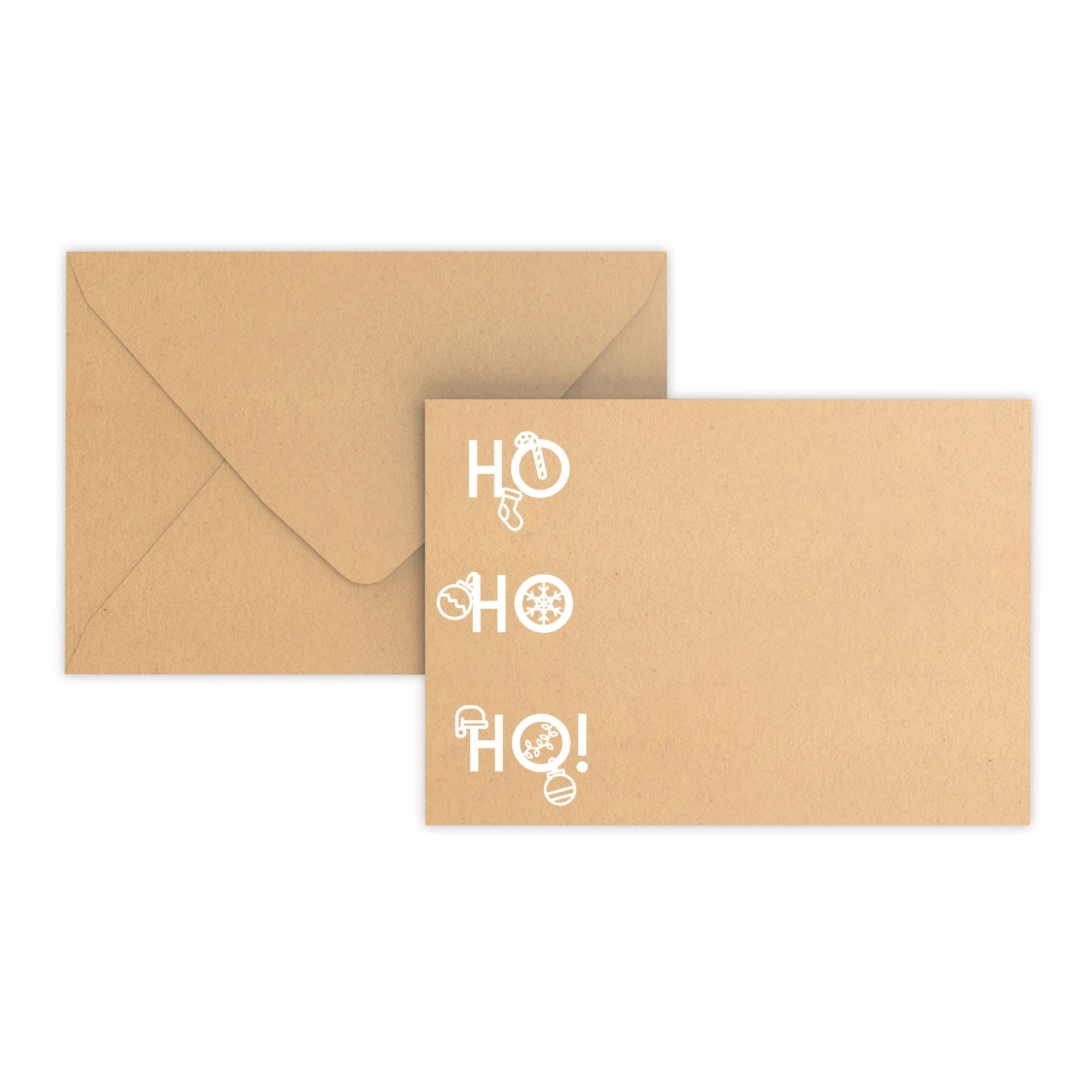 Christmas envelope HO HO HO recycled kraft 114x162 mm (C6)