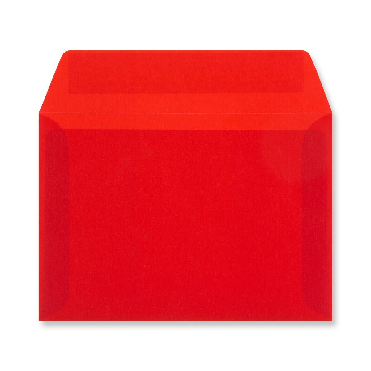 114x162mm C6 Rouge Translucide Portefeuille Peel & Seal Plain 92g/m² Enveloppes