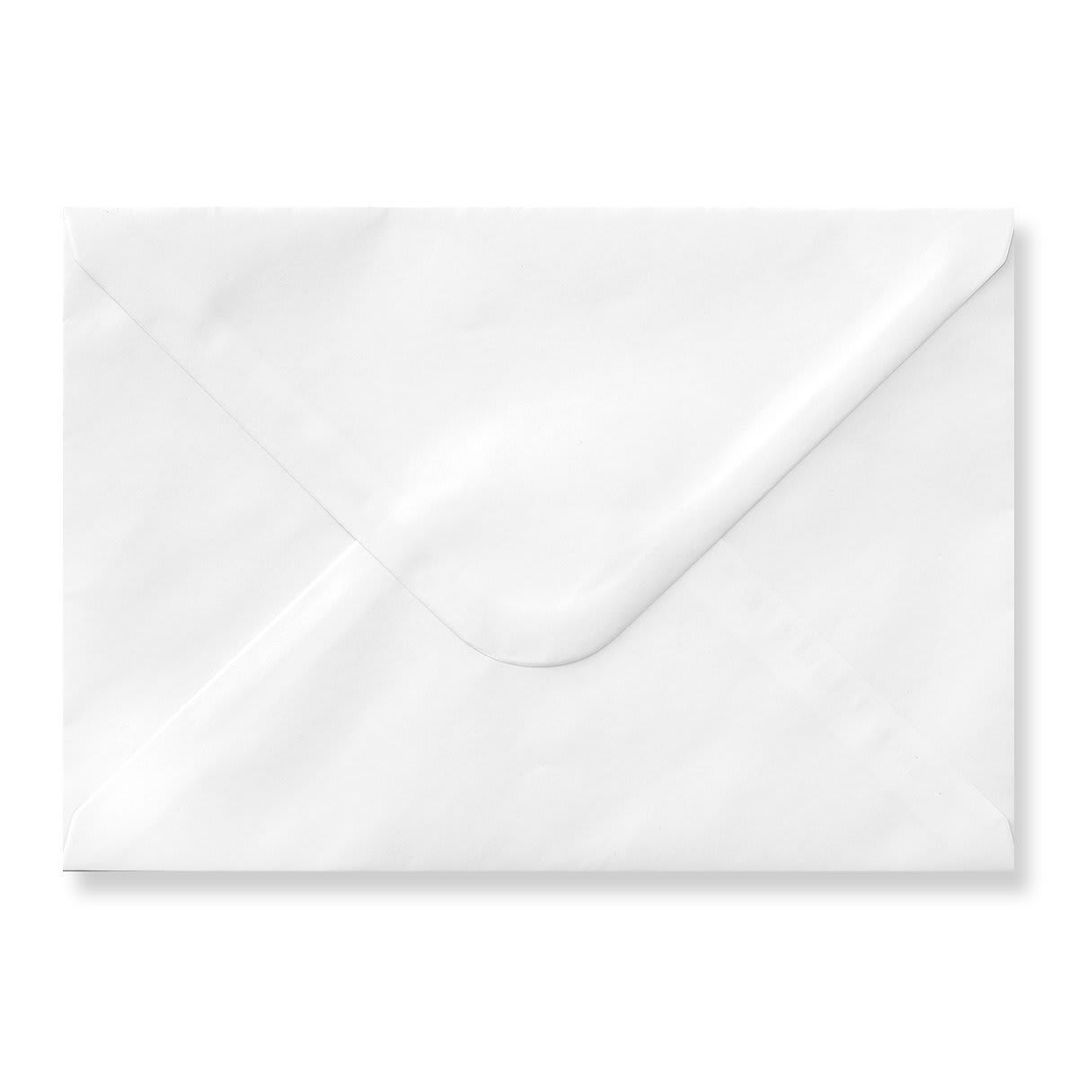 155x220mm White Wallet Gummed V Flap 120gsm Non-opaque Envelopes