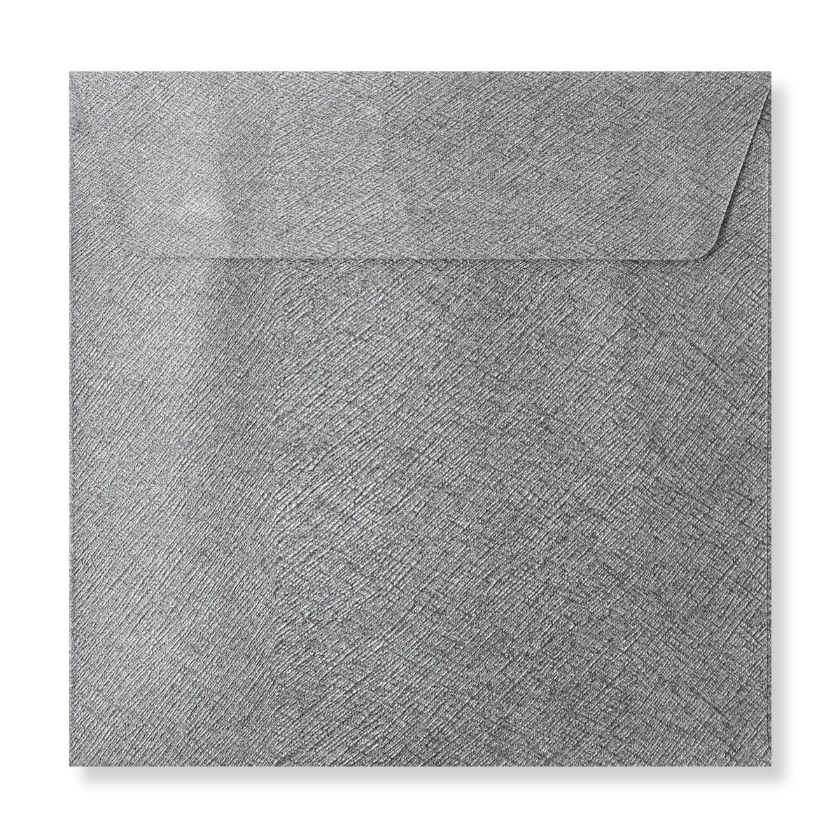130x130 Soie texturée gris moyen 120g/m² Enveloppes à peler et à sceller