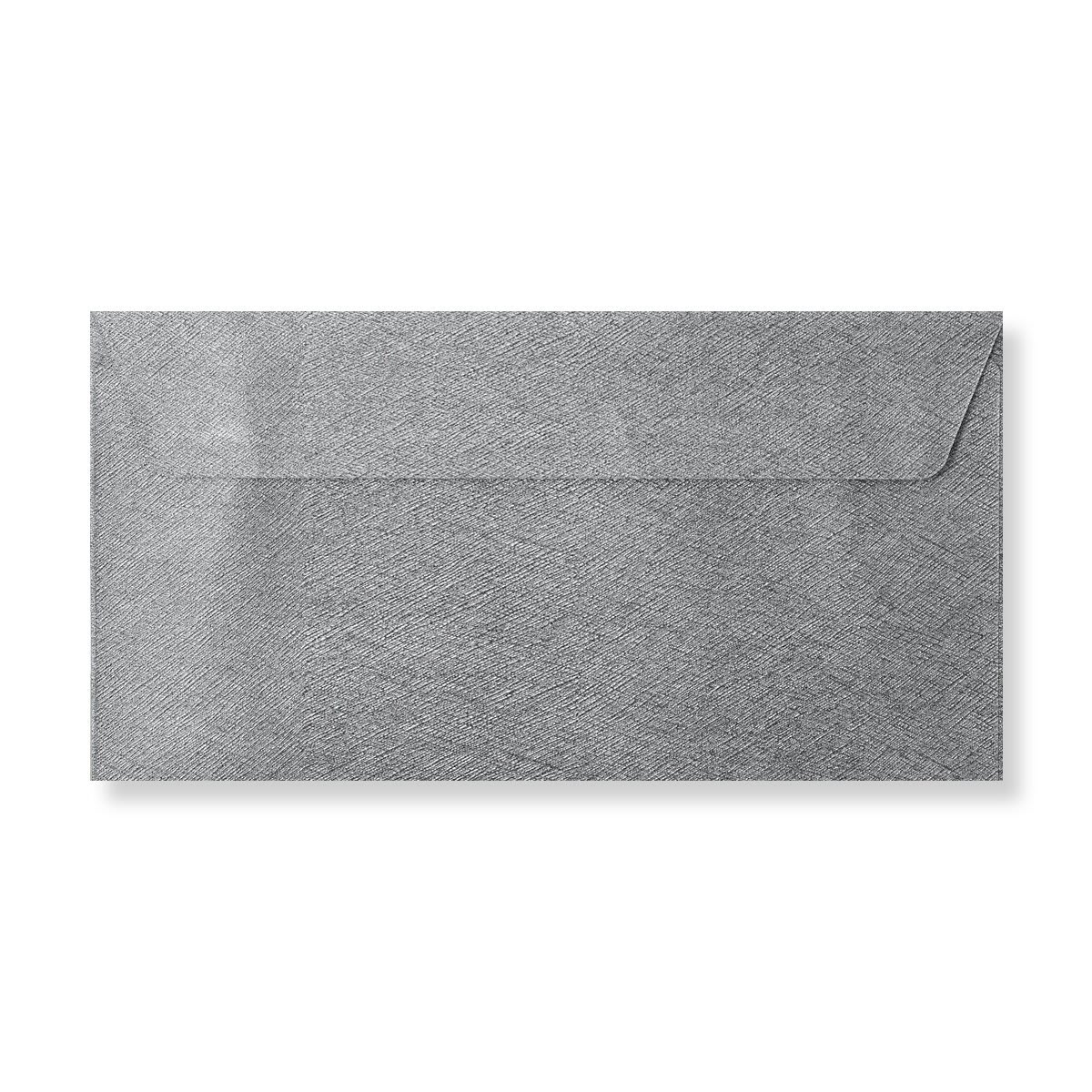 110x220 Mid Grey Textured Silk 120gsm Peel & Seal Envelopes