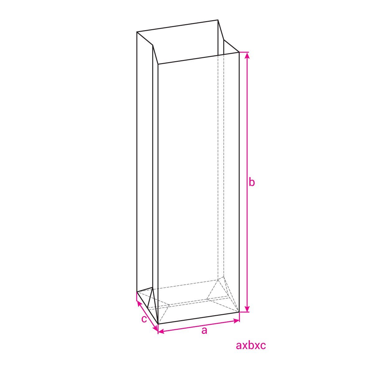 Clear Cello Gusset Bags: 50 x 65 x 210 mm (Self Adhesive)
