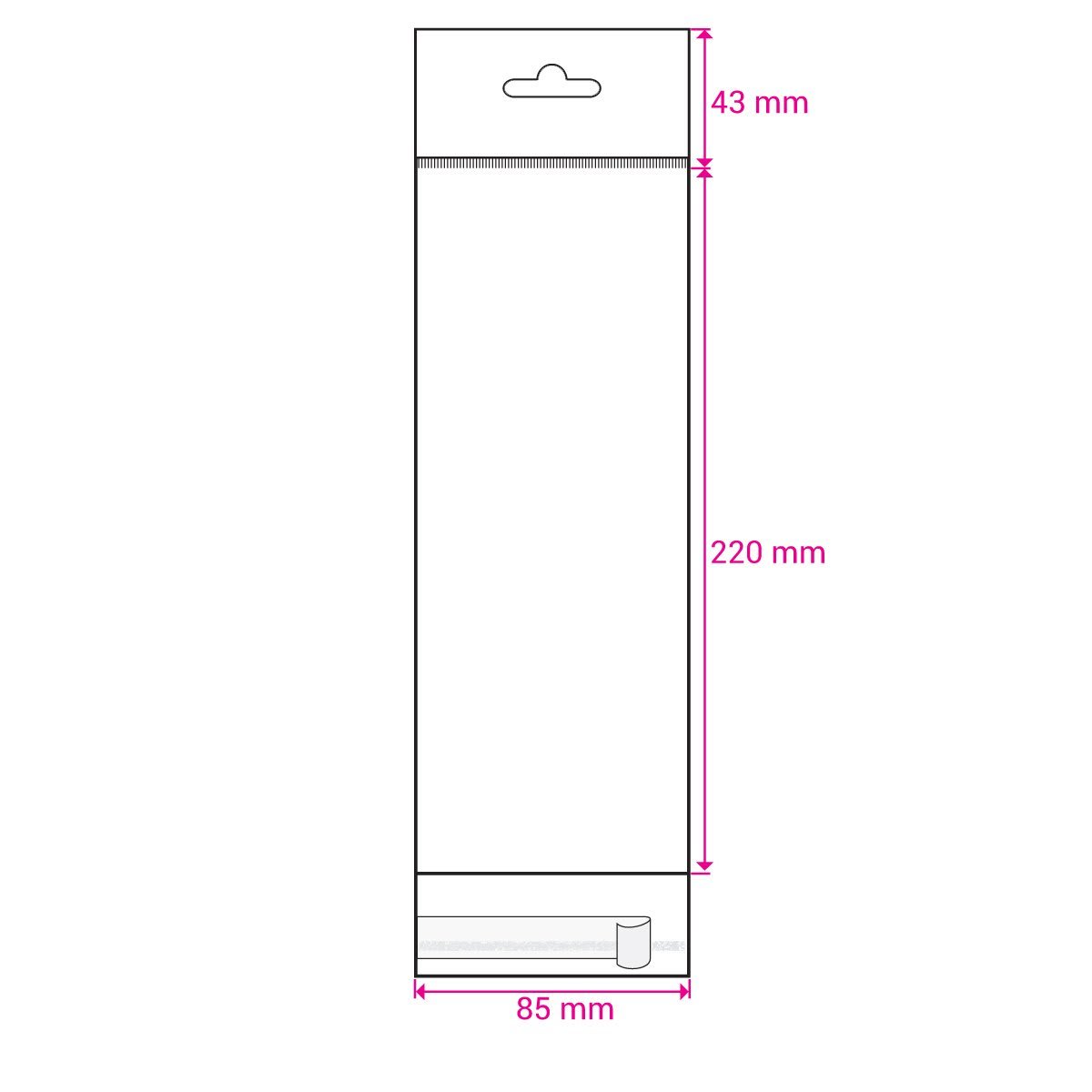 220x85mm Cello Peel & Seal With Header Envelopes
