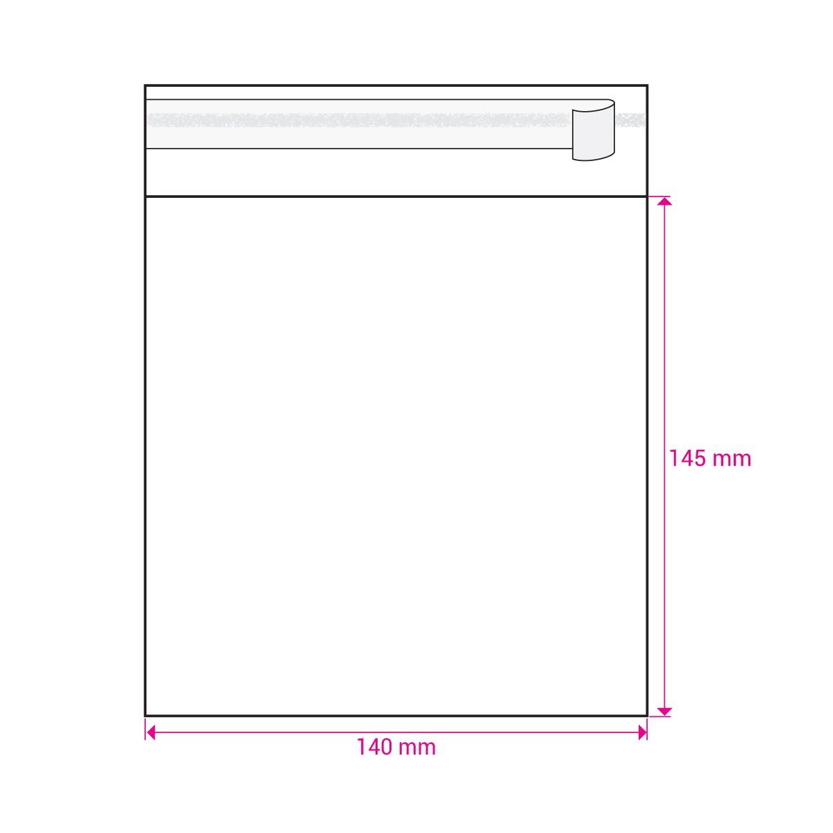 5.71 x 5.51 " Cello Bag Peel & Seal