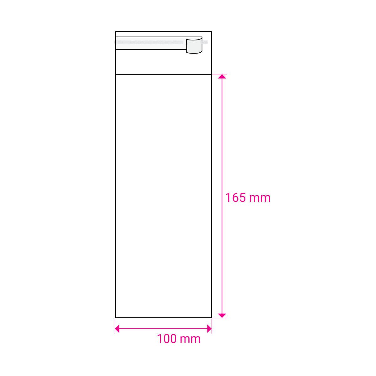 165mm Long X 100mm Wide Cello Bag Peel & Seal