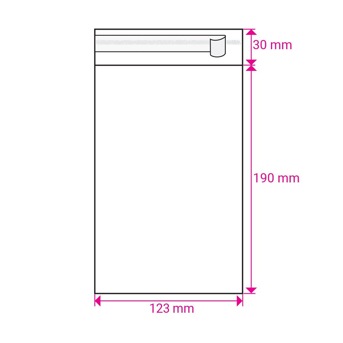 7.48 x 4.84 " Cello Bag Peel & Seal