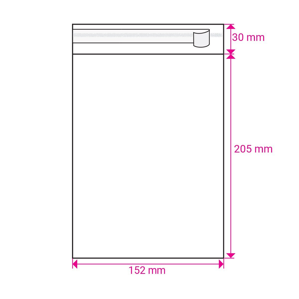 8.07 x 5.98 " Cello Bag Peel & Seal